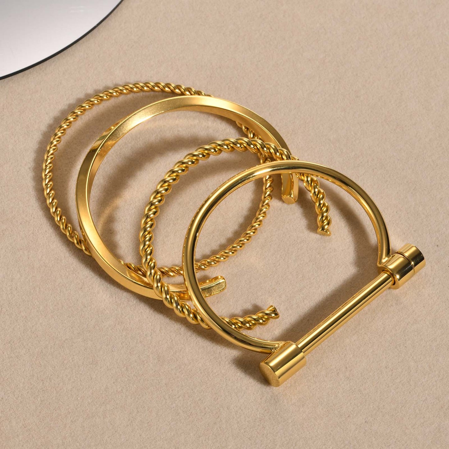 Titanium Steel Twist Open-end Stainless Mobius Fashion Ladies Bracelets