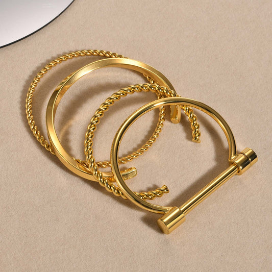 Titanium Steel Twist Open-end Stainless Mobius Fashion Ladies Bracelets