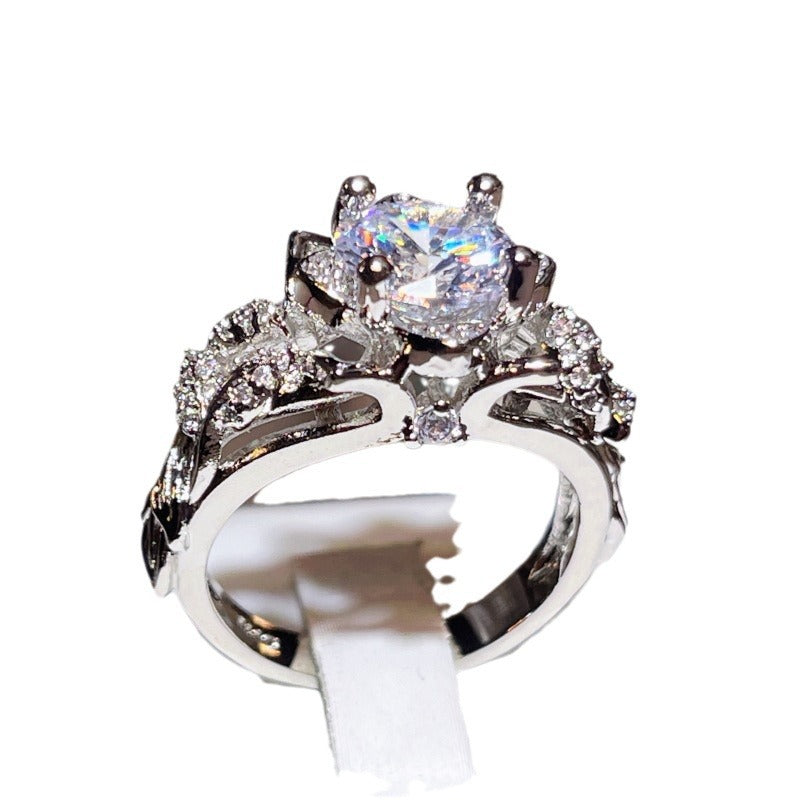 Creative Exaggerated Personalized Style Flower Branch Ring