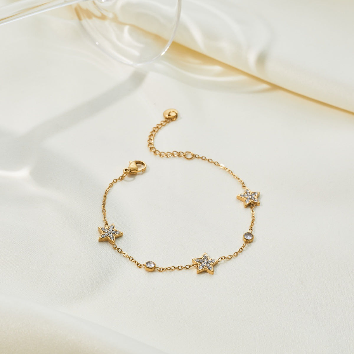 Stainless Steel Gentle Star Zircon Words Niche Bracelets