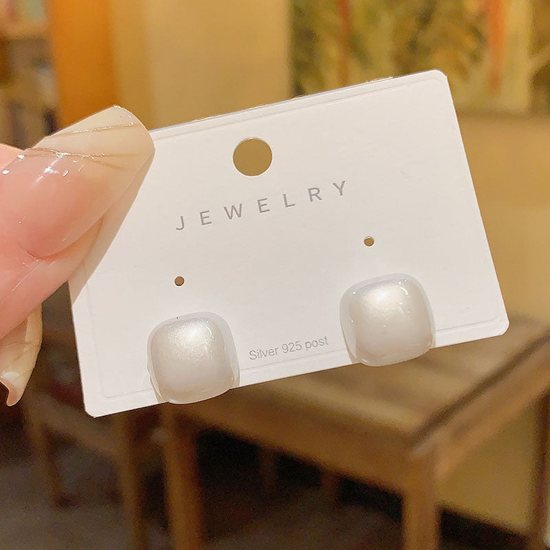 Festive Geometric Small Square Pearl Fashionable Light Rings