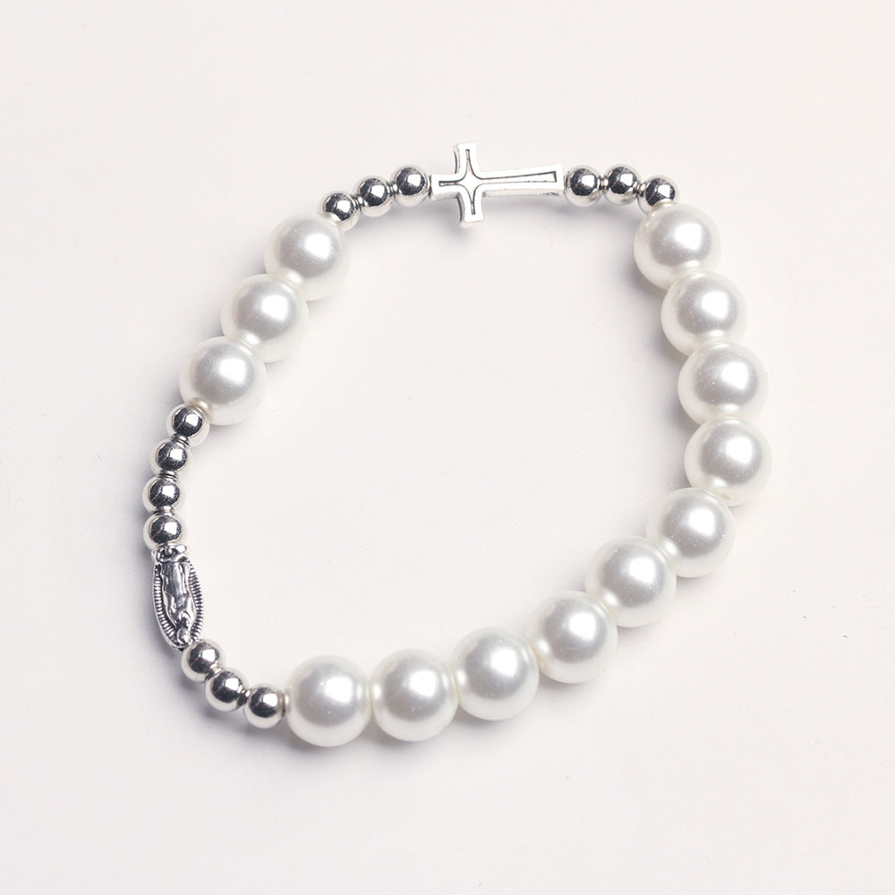 Pearl Round Beads Zinc Alloy Guadalupe Bracelets