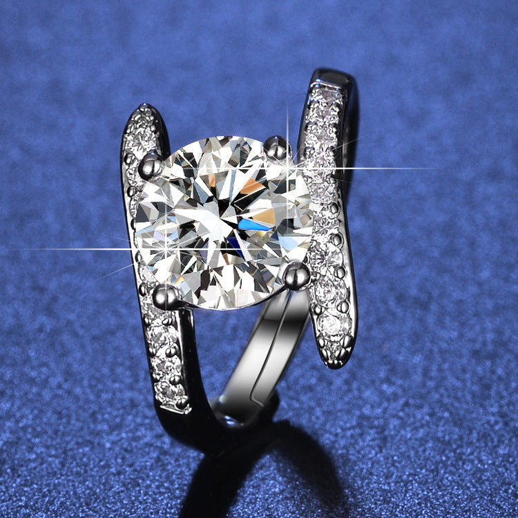 Inlaid Zircon Geometric Female Light Luxury Minority Style Rings