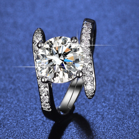 Inlaid Zircon Geometric Female Light Luxury Minority Style Rings