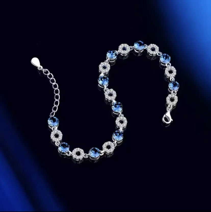 Women's Sterling Sier Ocean Heart Style Light Luxury Minority Bracelets
