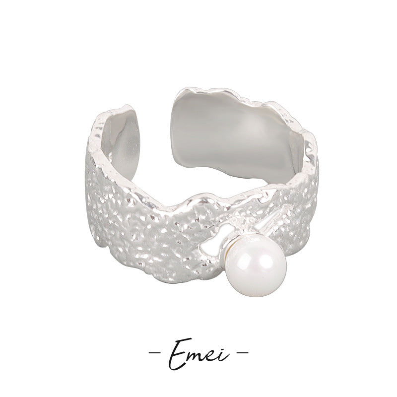 Texture Pearl Female Cold Wind Retro Ringe