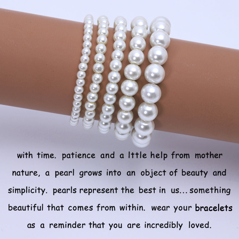 Quality Artificial Glass Pearl Romantic Love Bracelets