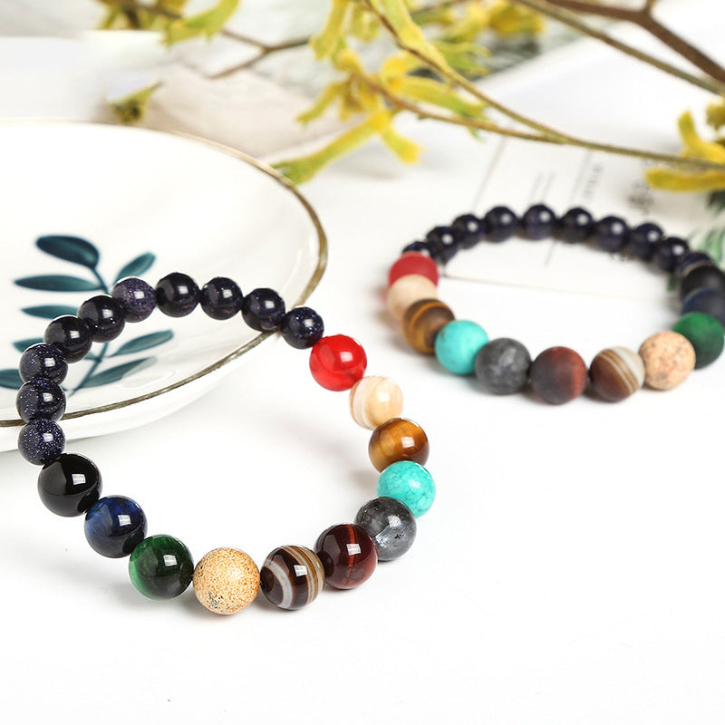 Jewelry Galaxy Planet Blue Sandstone Starry Sky Bracelets