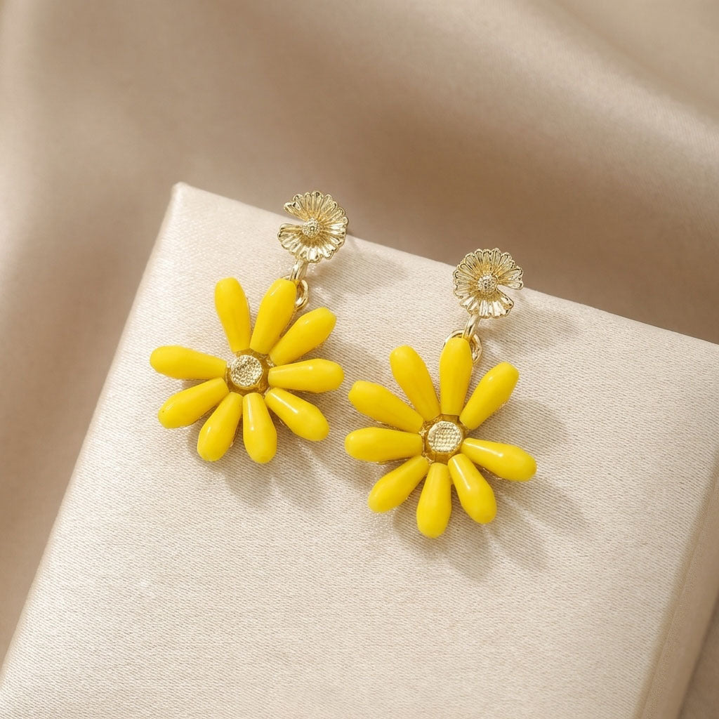 Sier Flower Tassel Affordable Luxury Fashion Earrings