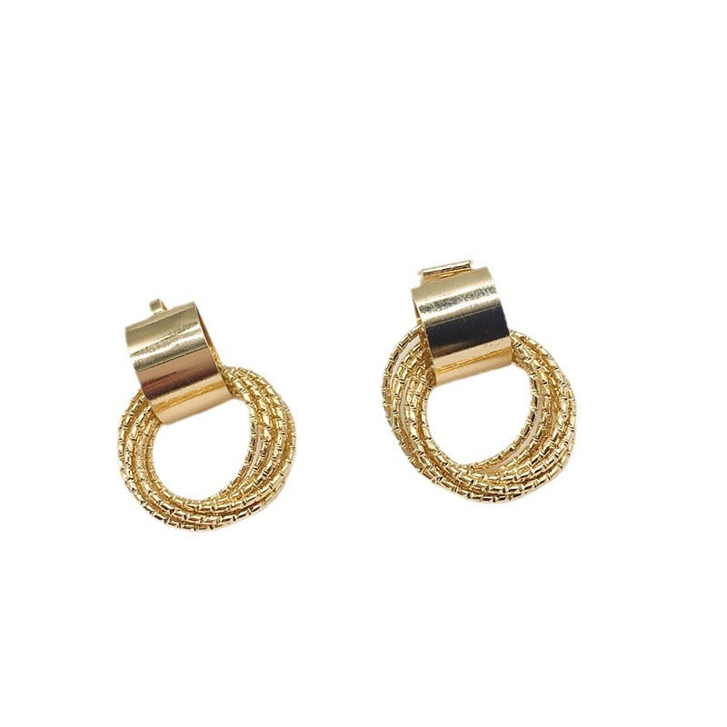 No Piercing Simple Thin Face Frosty Style Retro Geometric Earrings