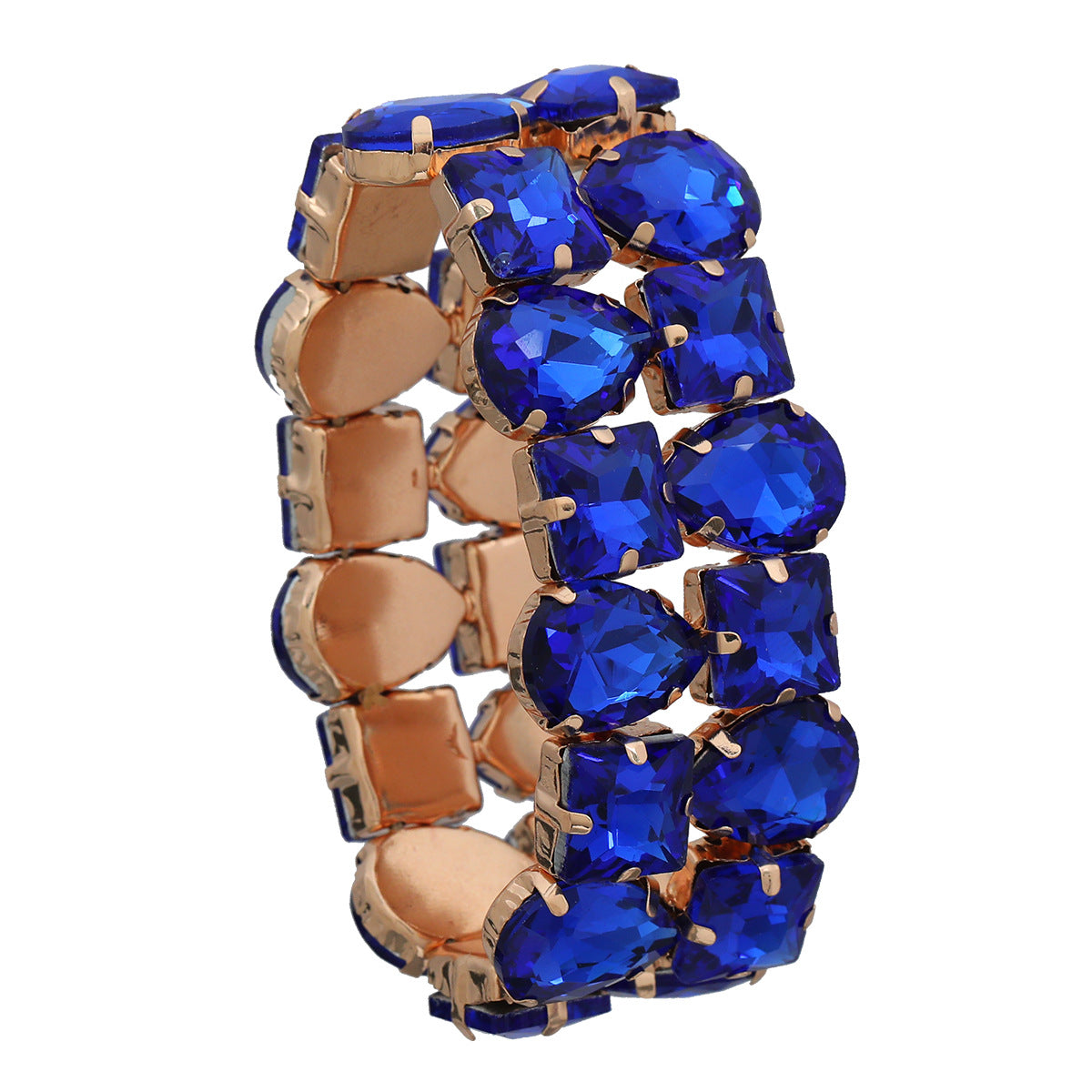 Women's Full Diamond Hip Hop Double Layer Glass Bracelets