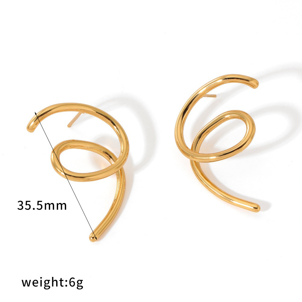 Stainless Steel Female Minority Simple Irregular Earrings