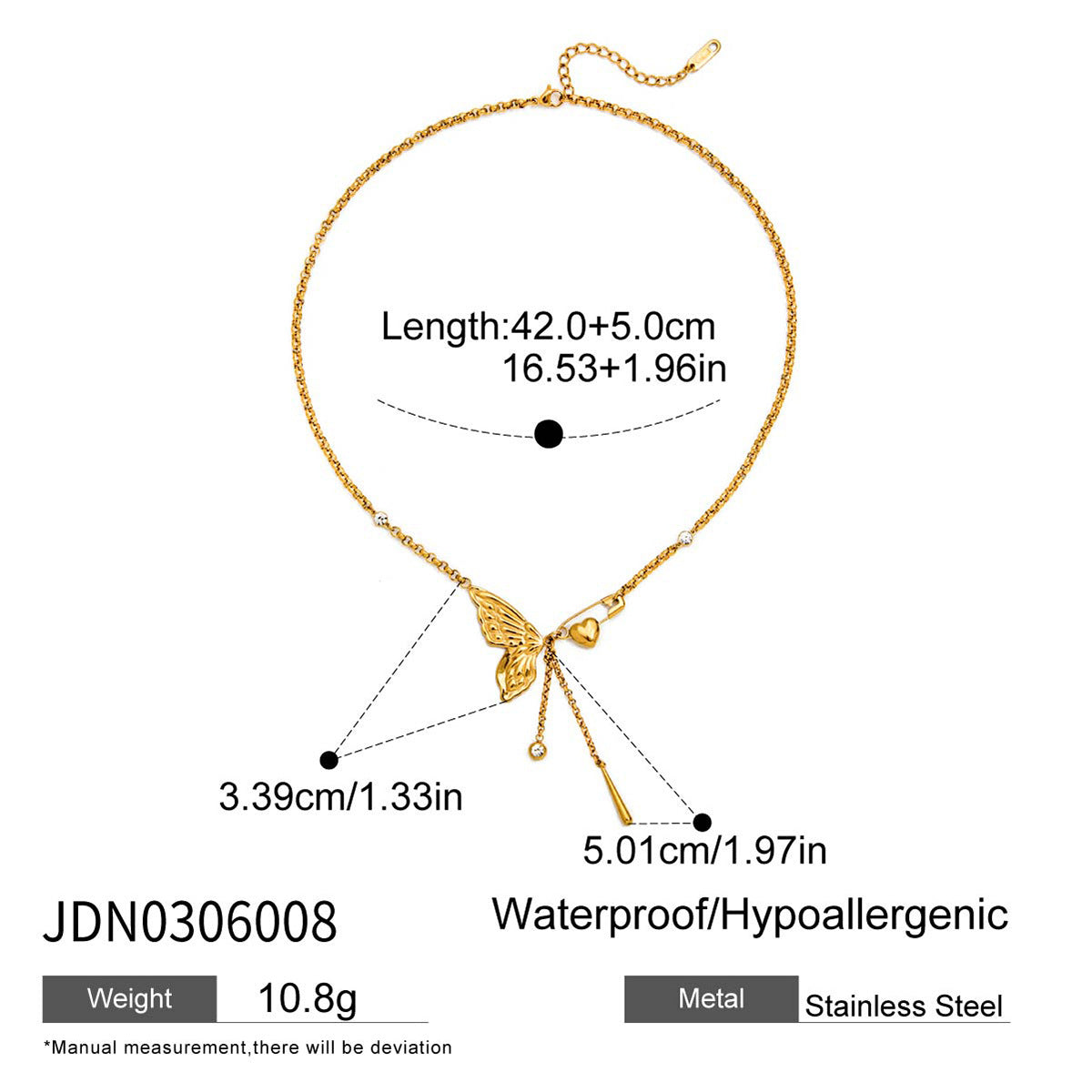 Women's Ding Titanium Steel Zircon Light Luxury Minority Stainless Jewelry Set