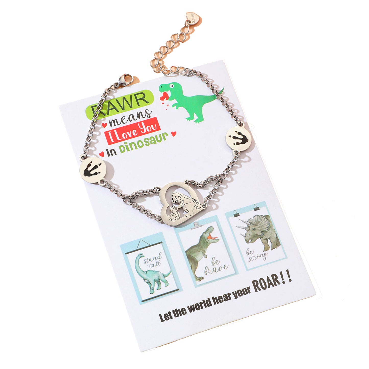 Daughter Heart-shaped Shell Little Dinosaur Hand Bracelets