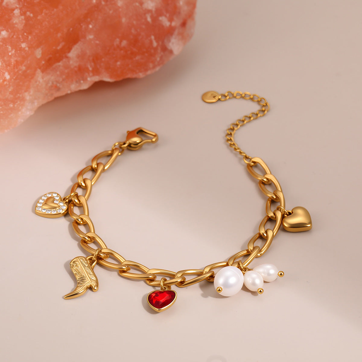Cool Red Dripping Oil Love Female Niche Jewelry Set