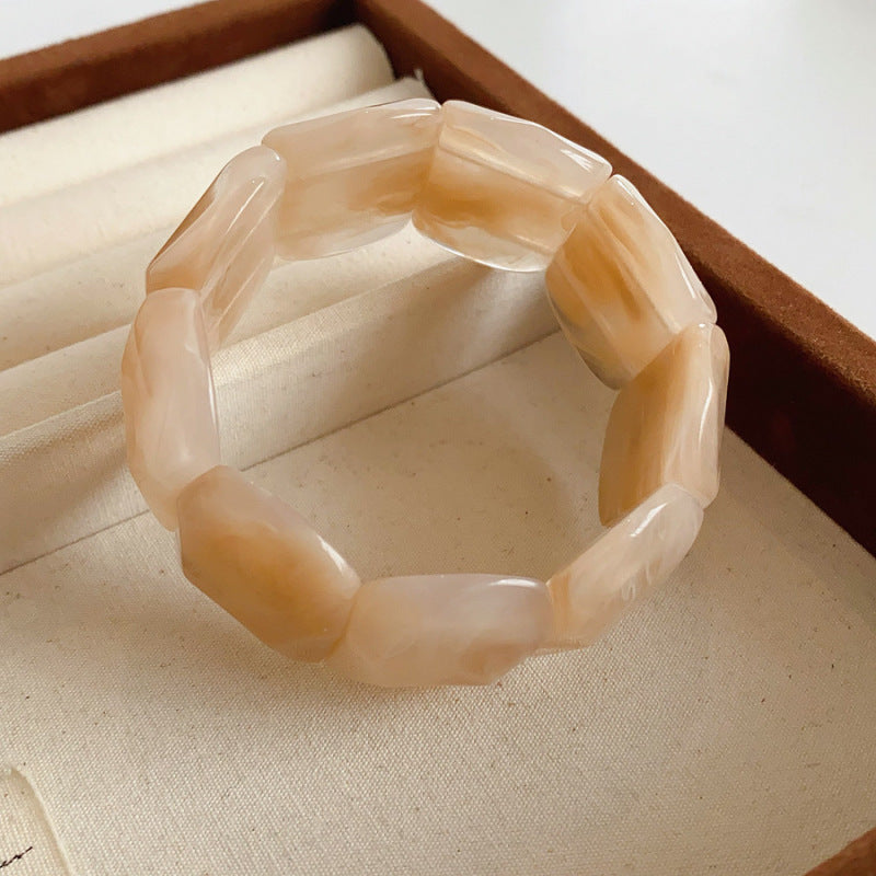 Vacation Style Acrylic Round Open-ended Fresh Sweet Niche Bracelet