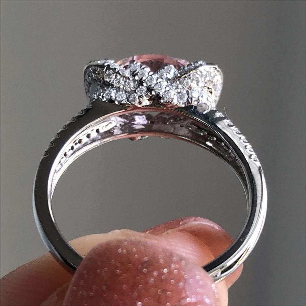 Women's Pink Diamond Sier Fashion Zircon Ornament Popular Rings