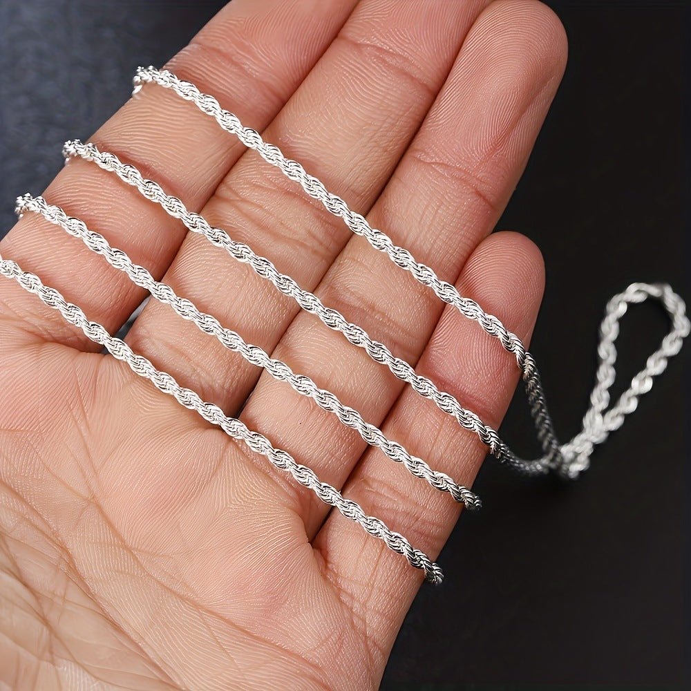 Women's Nine Shiny Hemp Flowers Chain Basic Necklace