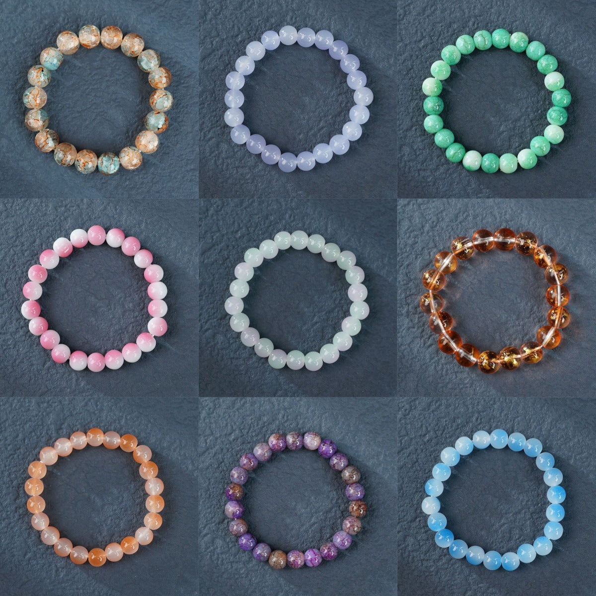 Pink Purple Crystal Female Pliable Temperament Rosary Decompression Bracelets