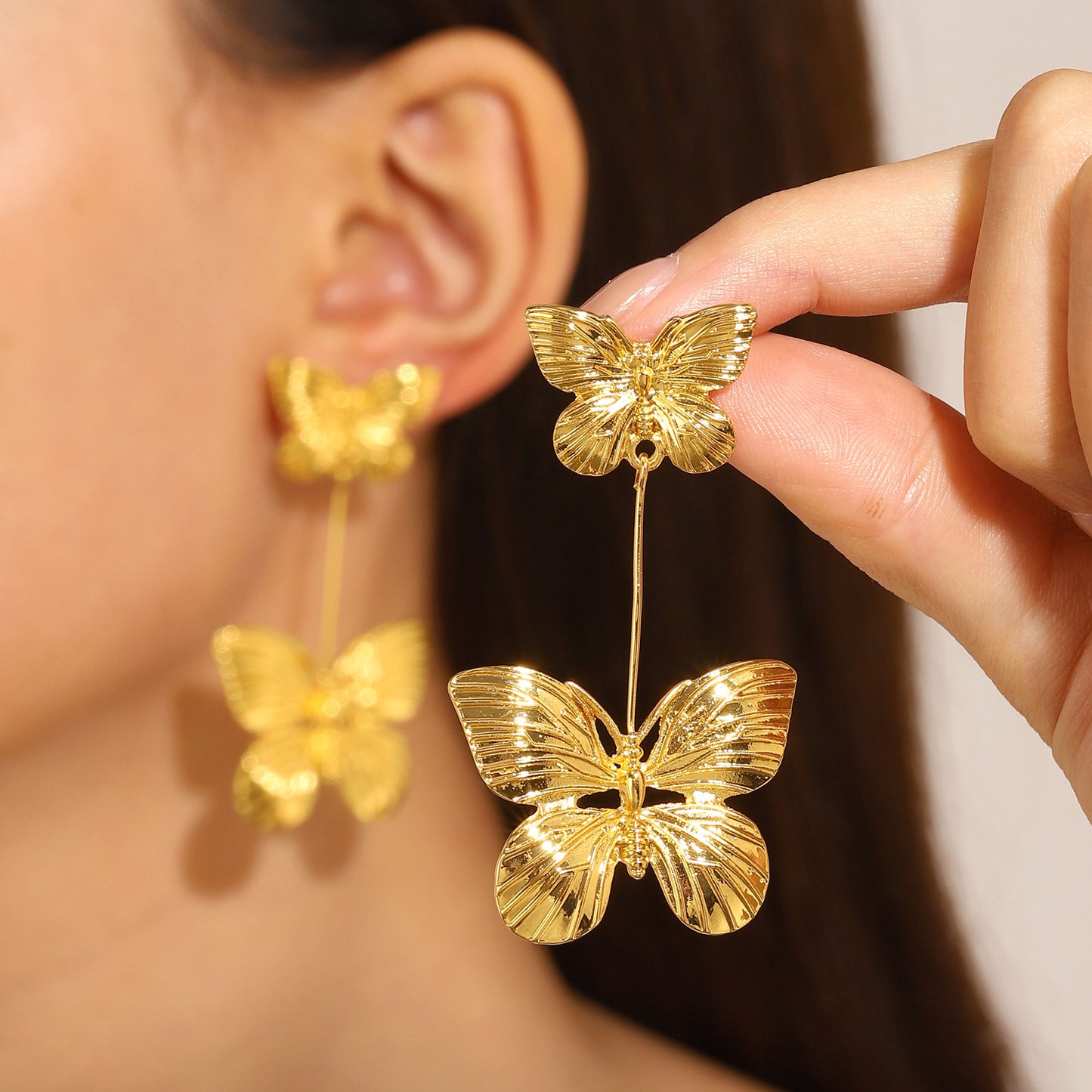 Women's Gold Butterfly Light Luxury Temperament Niche Earrings