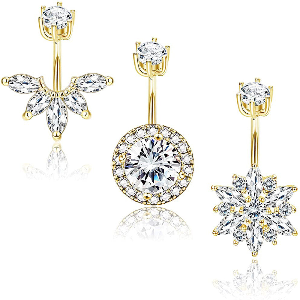 Zircon Navel Human Body Piercing Piece Rings