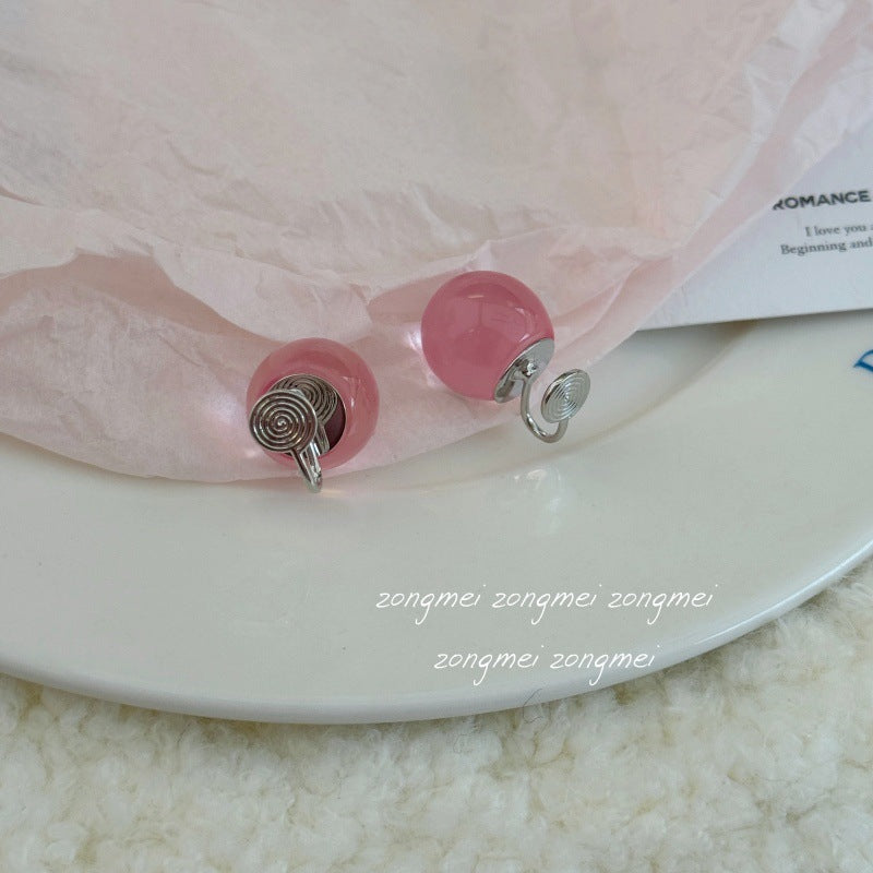 Small Size Round Beads Special Interest Simple Ear Clip