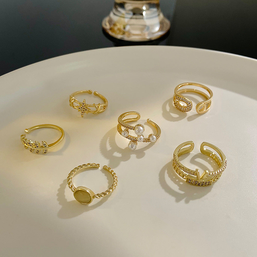 Brass Simple And Irregular Open Female Rings