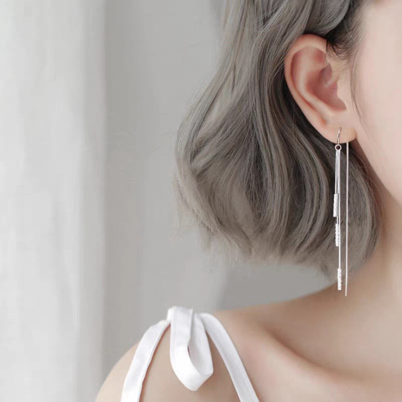 Hanging Korean Style Iii Slim Face Earrings