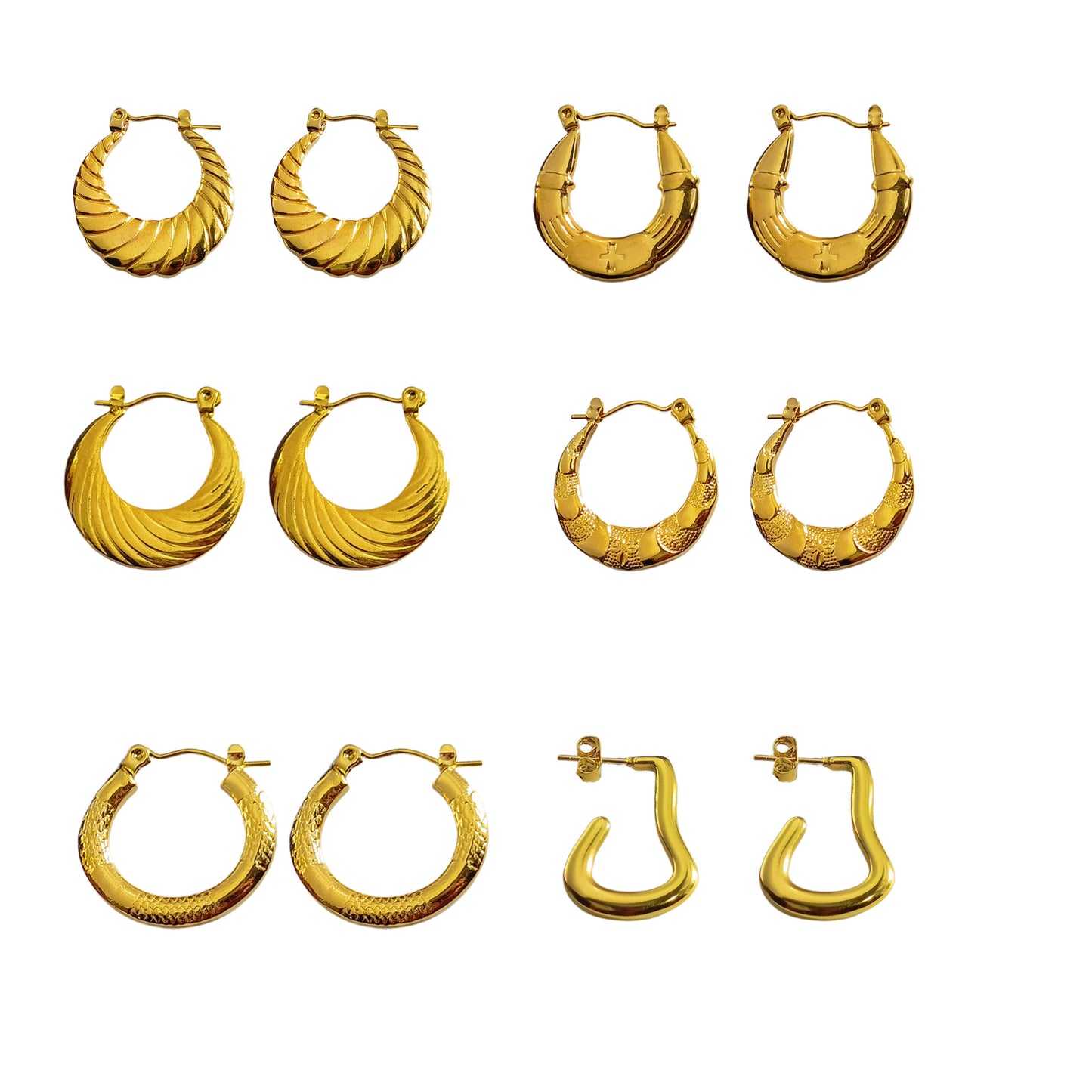 Oil Pressure Craft Titanium Steel Vacuum Gold Plating High Sense Earrings