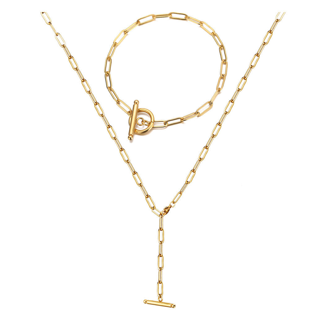 Hip Hop Fashion Punk Stainless Steel Jewelry Set