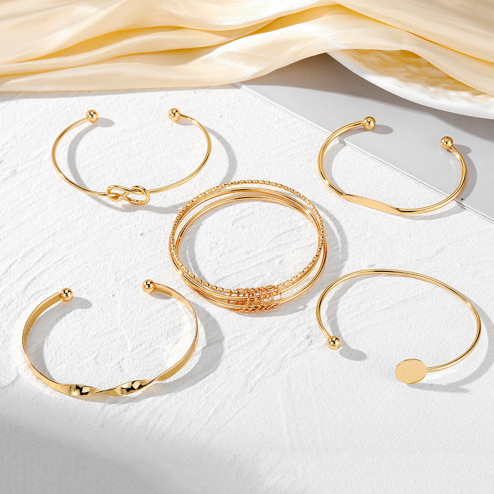 Simple Chain Fashion Mix Match Open-ended Twin Bracelets