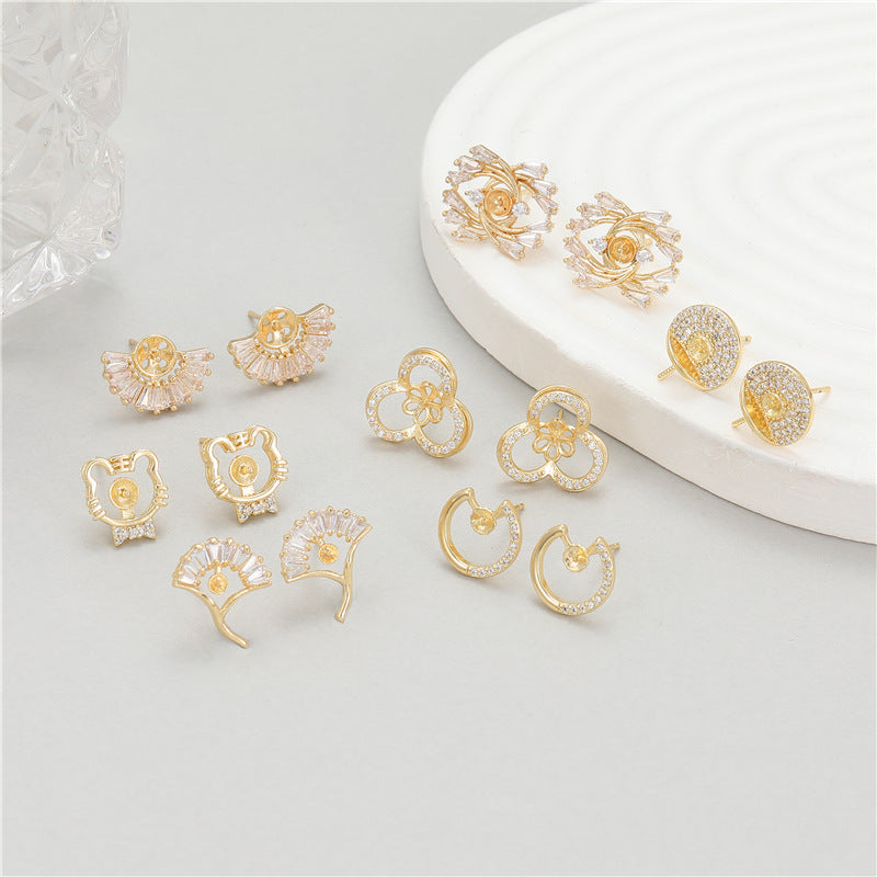 Special Interest Light Luxury High-grade Female Zircon Pearl Holder Irregular Earrings