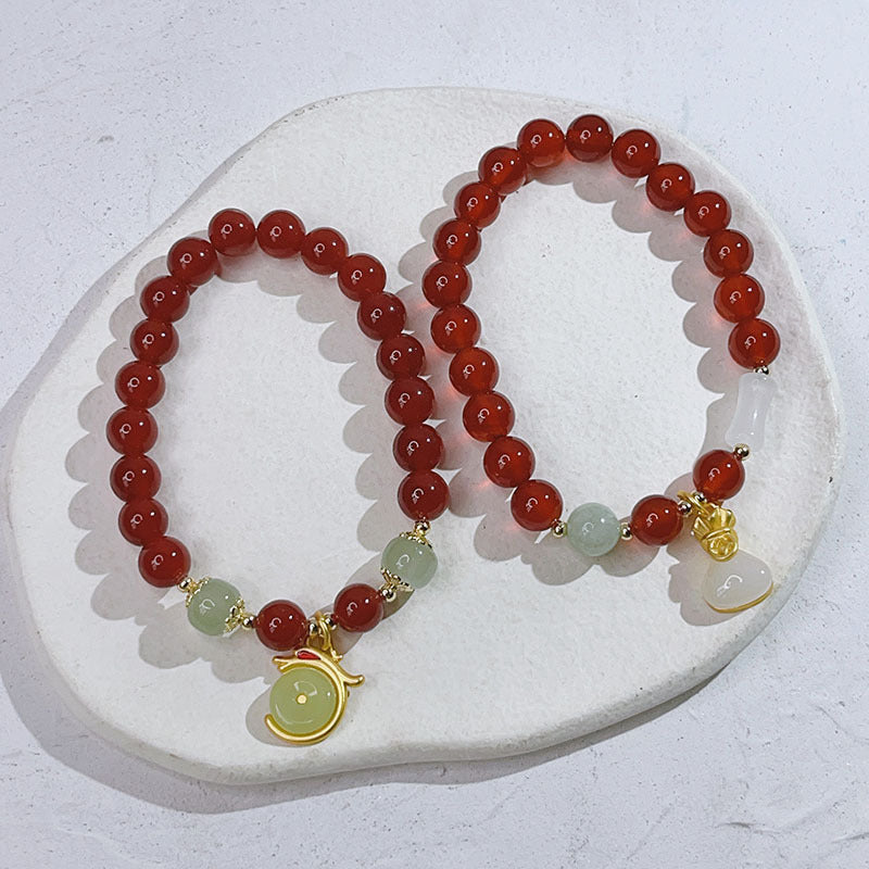 Agate Lucky Bag Zodiac Dragon Birthday Bracelets