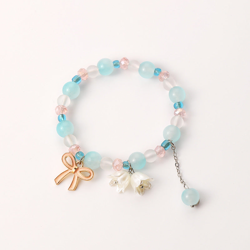 Women's Sweet Popular Pearl Lily Simple Artistic Bracelets