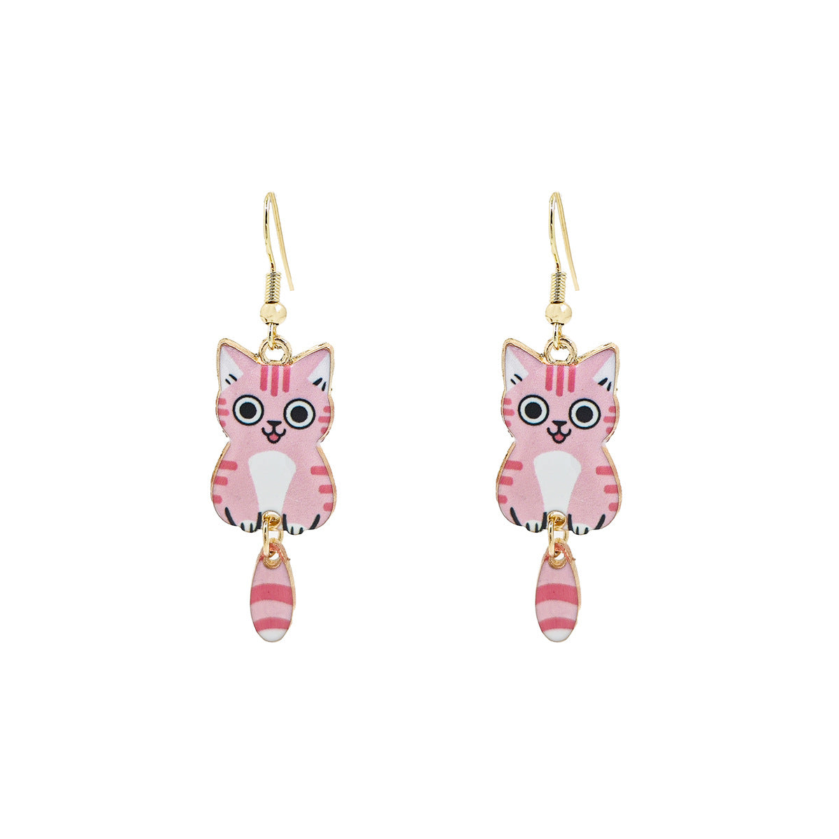 Women's Simple Fun Cute Cat Creative Personalized Dripping Oil Earrings