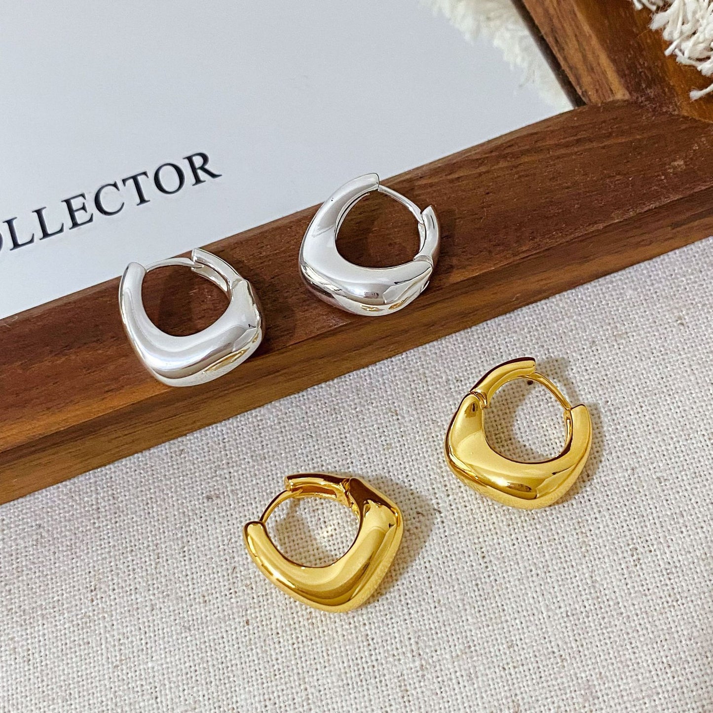 Cold Wind Simple Irregular Geometric Glossy Female High Ear Buckle