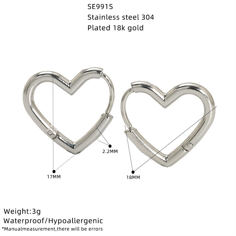Stainless Steel Simple Geometric Gold Hexagon Personality Titanium Ear Rings