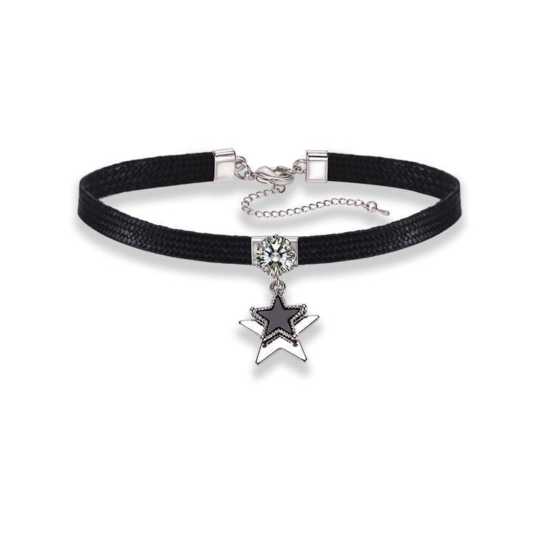 Women's Black Rope Fresh Clavicle Chain Short Neckband Collar Necklace