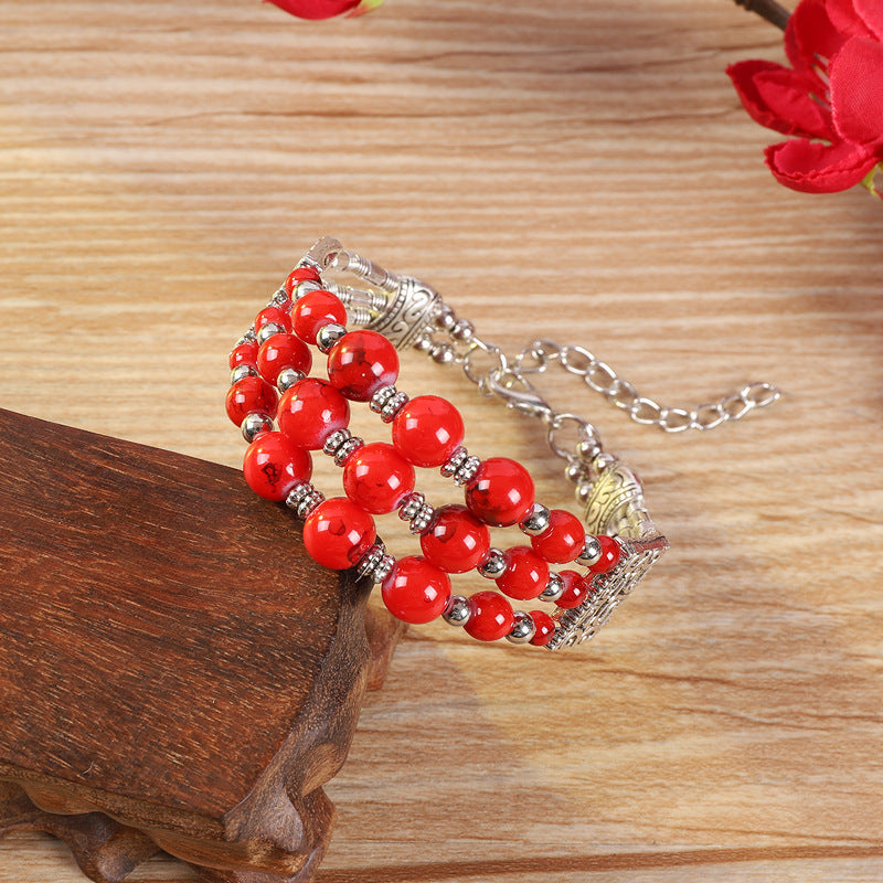 Retro Ethnic Style Colorful Yunnan Vacation Miao Bracelets