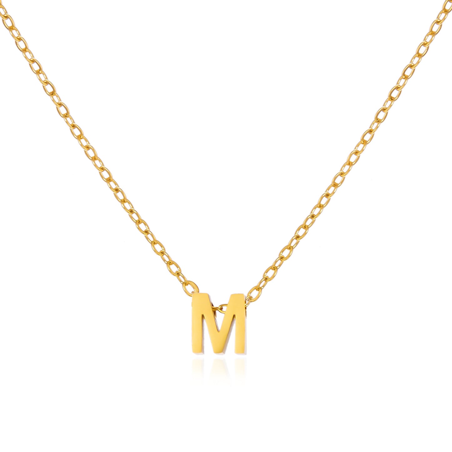 Letter Personalized Simple Stainless Steel Clavicle Pendants