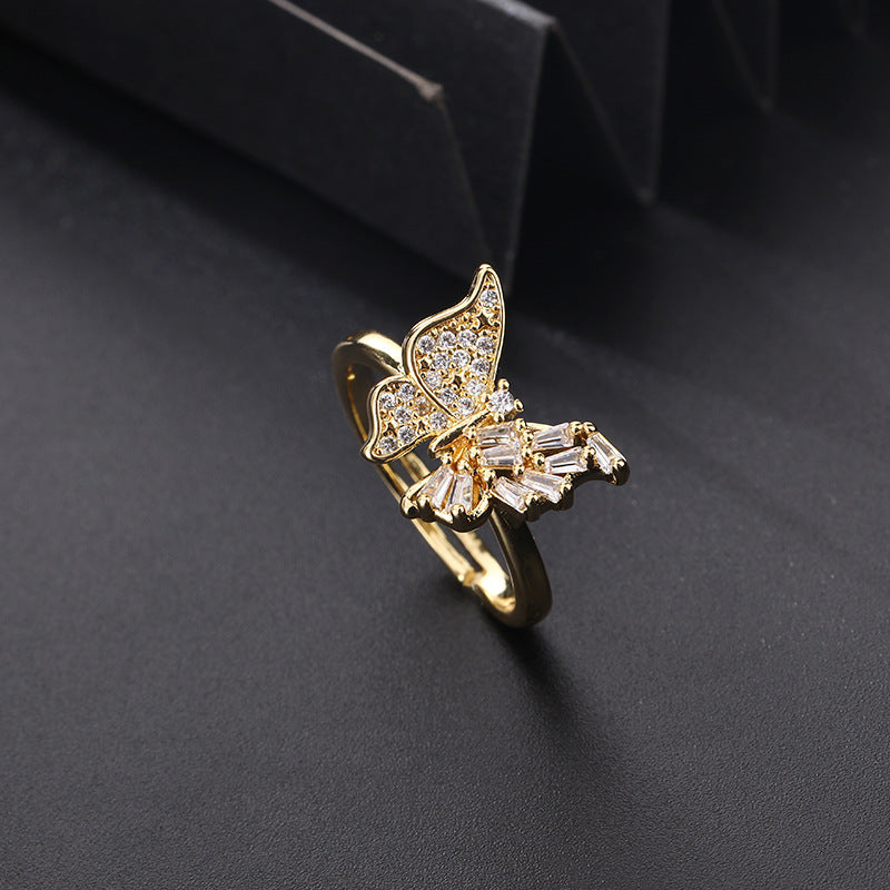 Women's Super Flash Zircon Trendy Butterfly Premium Rings