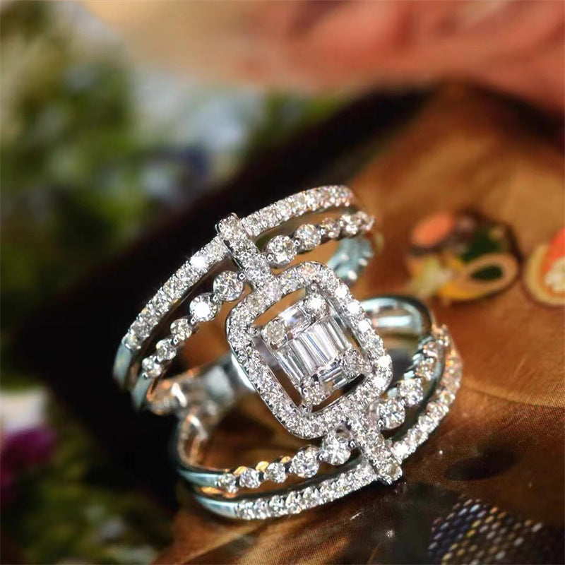Exquisite French Royal Style Hollow Female Opening Ring