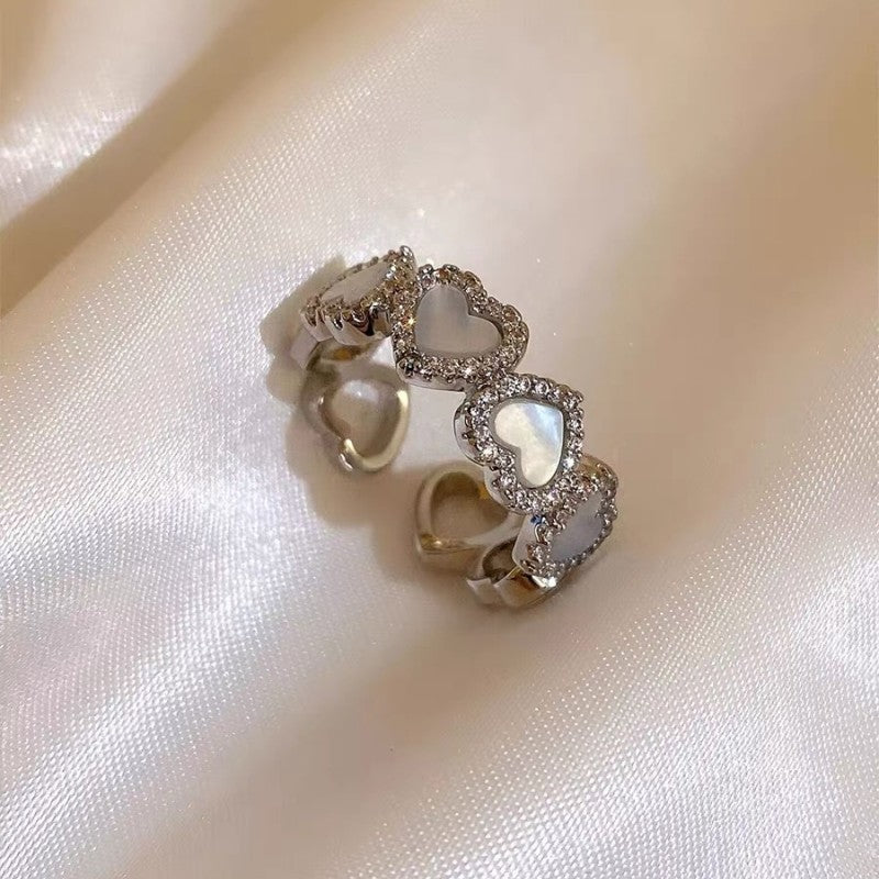 Natural Fritillary Gentle Heart-shaped Open Exquisite Rings