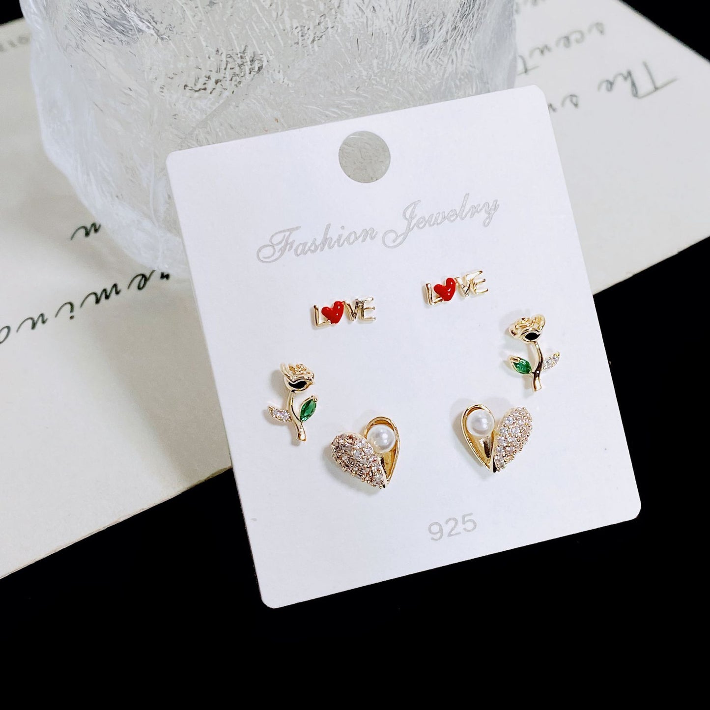 Style Fresh One Card Three Pairs Earrings