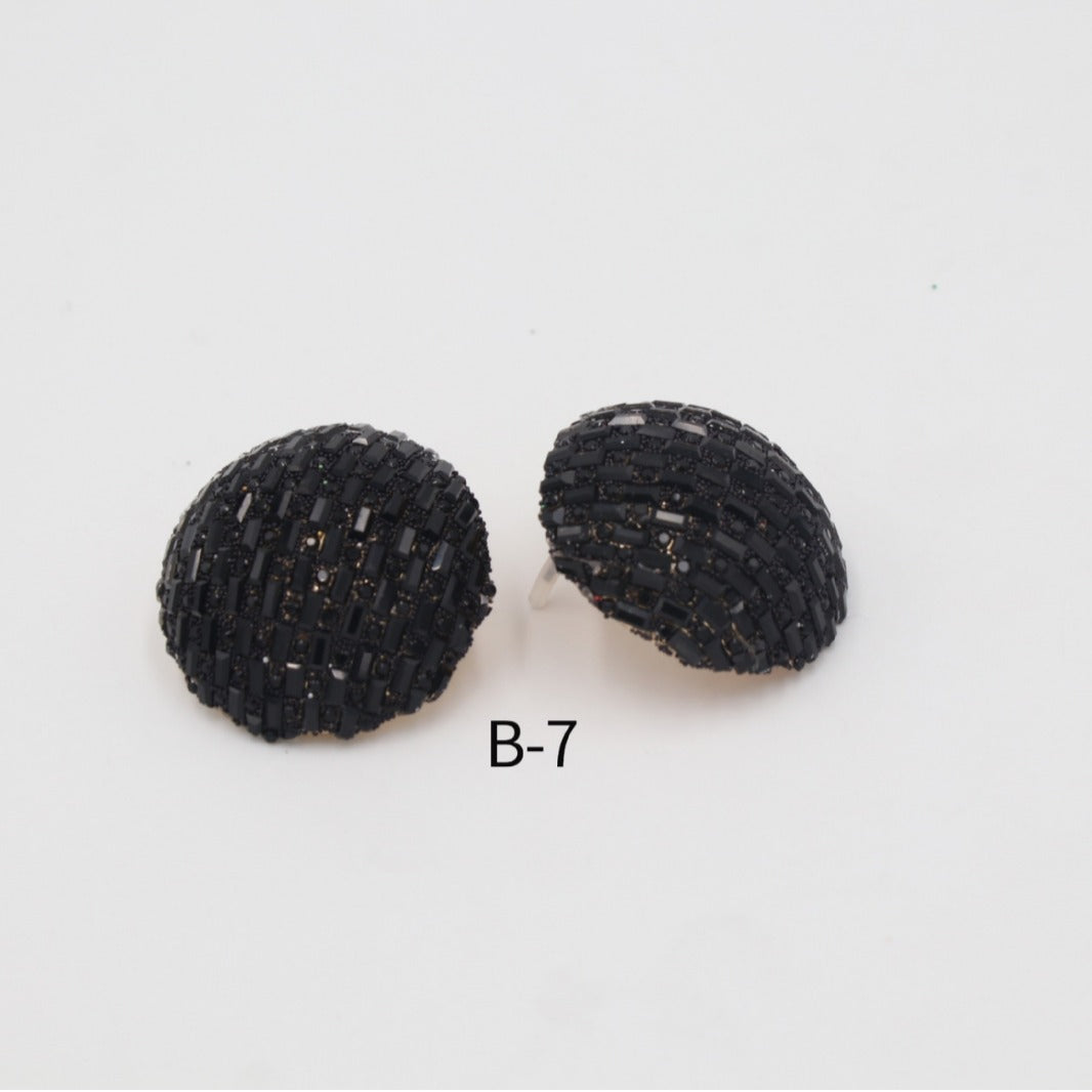 Circle Metal Button Ear Elegant Generous Earrings