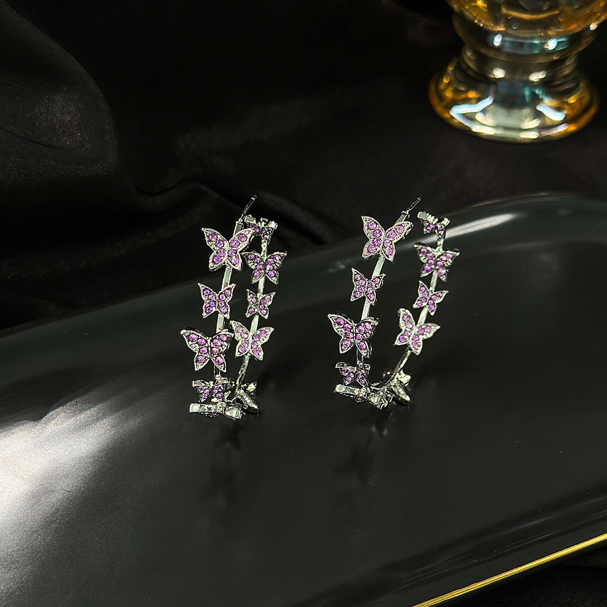 Style Diamond Butterfly Ear Light Luxury Earrings