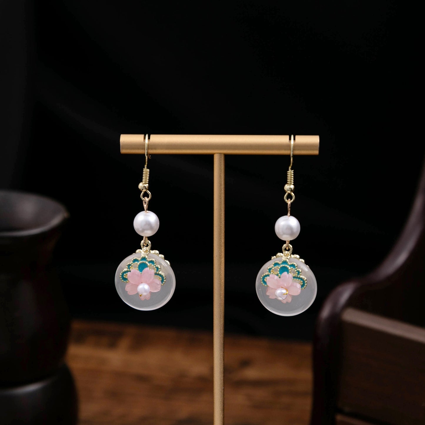 Selection Of Chinese Ancient Style Beaded Long Fringe National Hollow Earrings