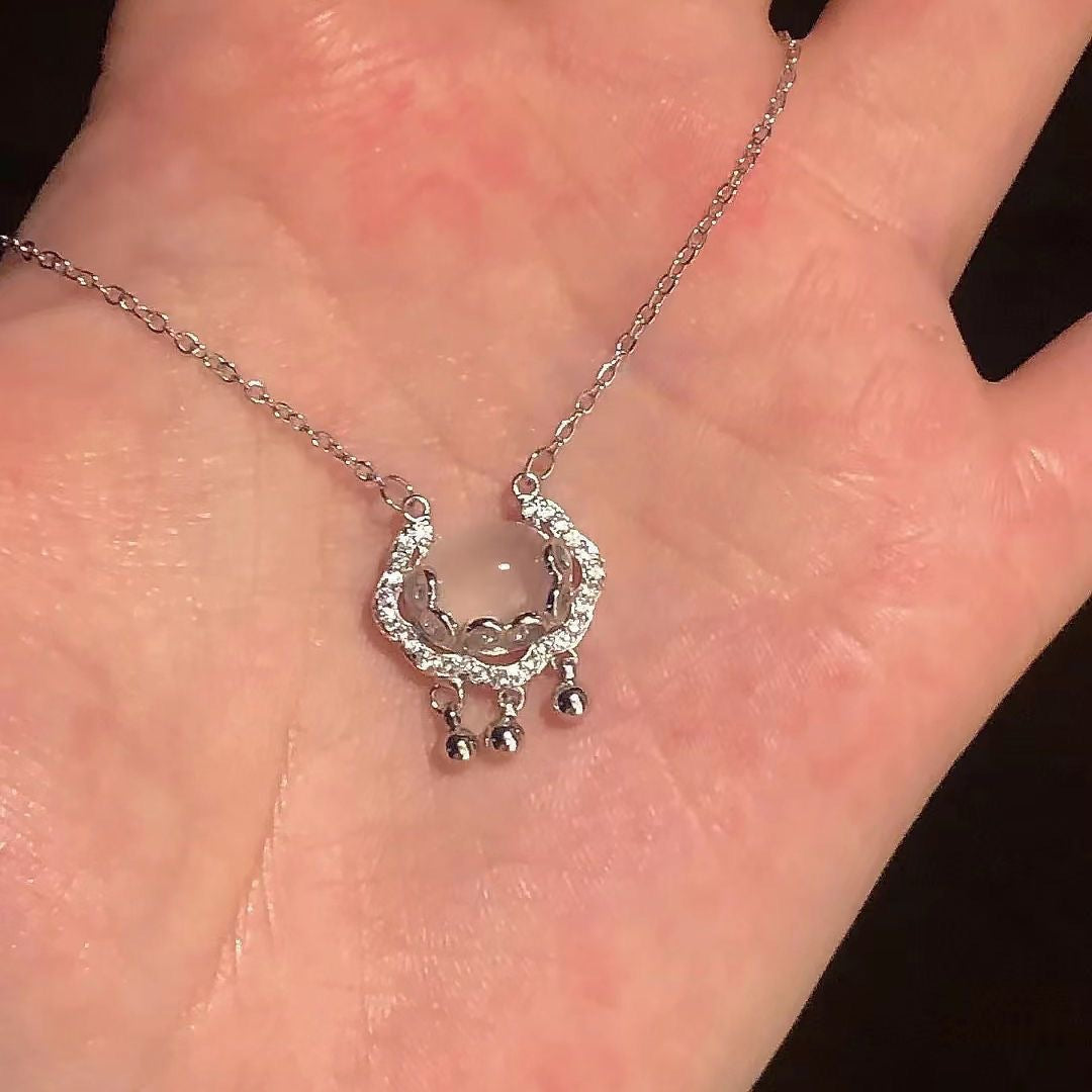 Peaceful Auspicious Advanced Light Luxury Minority Chinese Design White Necklace