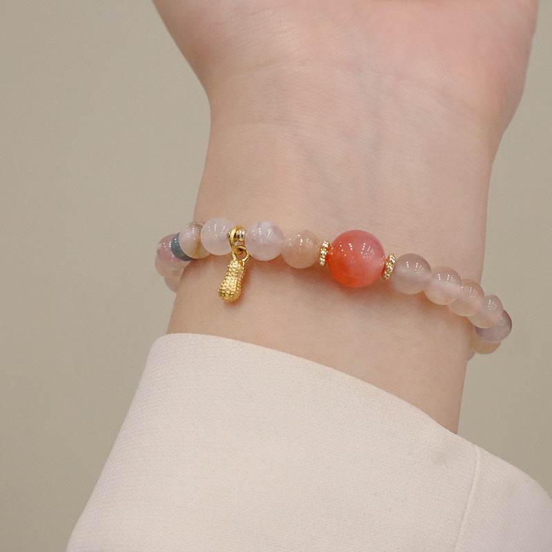 Petits bracelets frais en cristal naturel d'agate cerise