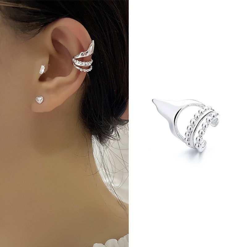 High-grade Long Earless Geometric Tile Chain Ear Clip